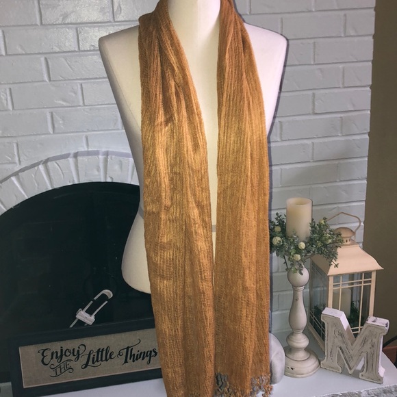 Long Mustard Yellow Scarf - Picture 2 of 3